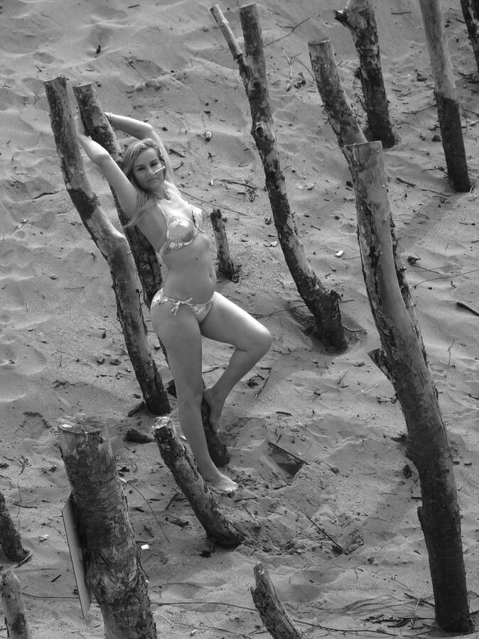 model Elle Mademoiselle swimwear modelling photo taken at Wales taken by Steven White
