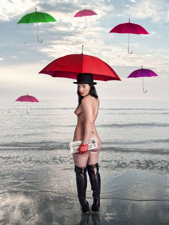 photographer ocassionalimages photomanipulation modelling photo with @Wendy+Louise+xx. the umbrellas of southport.