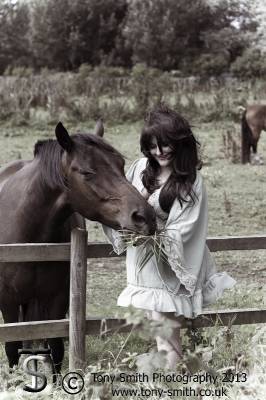 model Viv Voy Yeur gothic modelling photo taken by @anthony_smith. the horse wanted to join in the shoot x.
