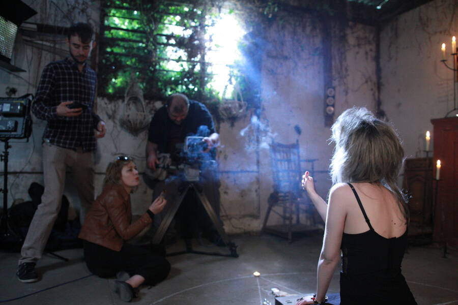 photographer Big Yellow Feet ltd filming on set modelling photo