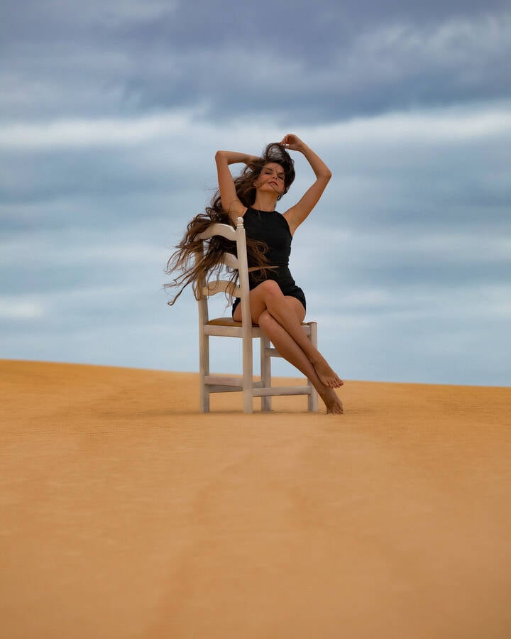 model EvelinaD fashion modelling photo taken at Fuerteventura taken by Alessio Sera