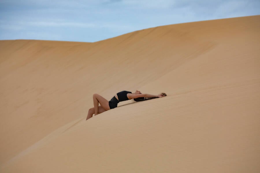 model EvelinaD fashion modelling photo taken at Corralejo Fuerteventura taken by Alessio Sera