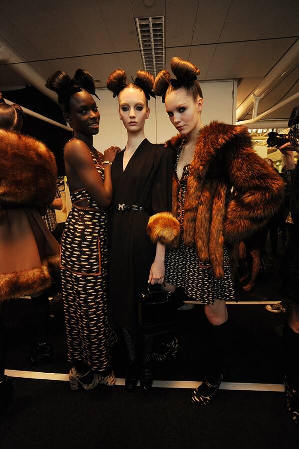 photographer colinhampdenwhite fashion modelling photo. back stage with top shop at london fashion week.