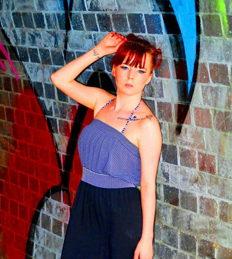 photographer Alan Tog urban modelling photo taken at Secret location in Leicestershire with @LDmodeluk  @LDmodeluk. leaning against the wall in an old railway tunnel.
