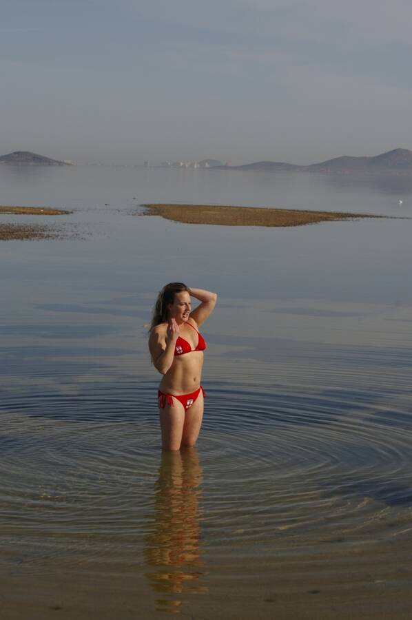 model BrightonBethany swimwear modelling photo taken at Spain taken by MarinEnterprises. water ripples.