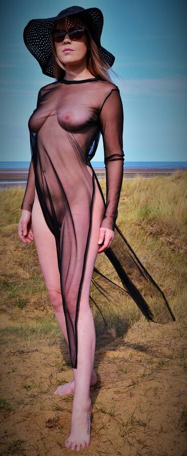photographer Xbikerpete implied nude modelling photo. sheer surfer girl.