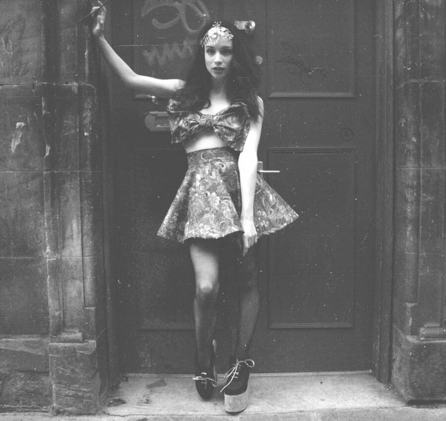 model AmeliaCourt  modelling photo taken at Glasgow central