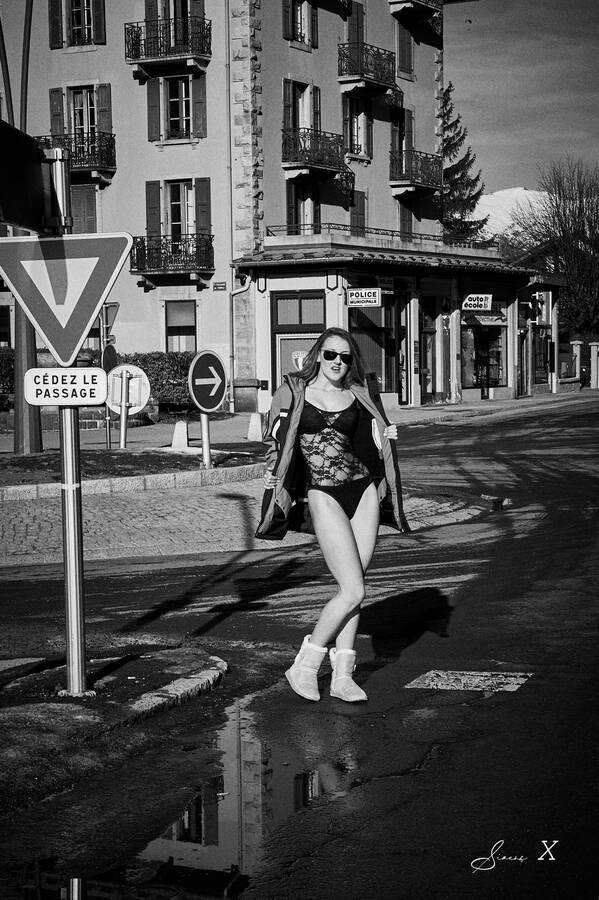 photographer Sirens X glamour modelling photo taken at Chamonix