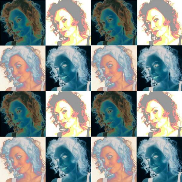 photographer JanC photomanipulation modelling photo. inspired by andy warhols silk screen prints of the late 60s.