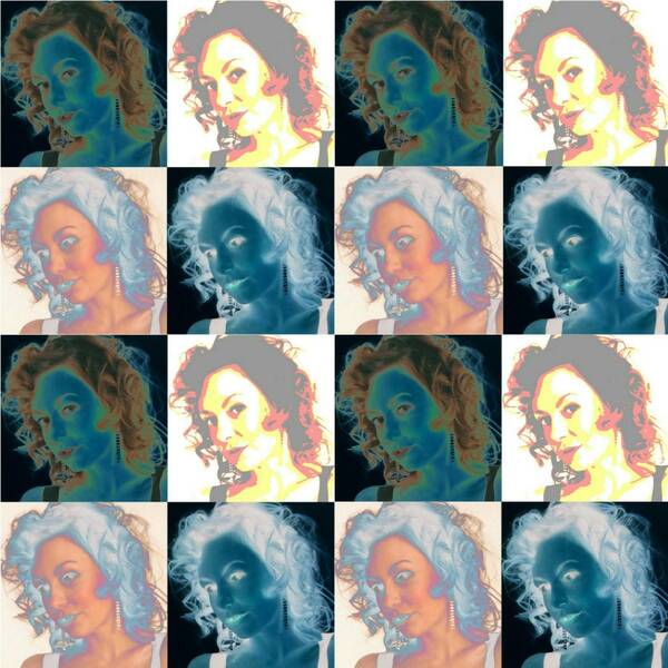 photographer JanC photomanipulation modelling photo. inspired by andy warhols silk screen prints of the late 60s.