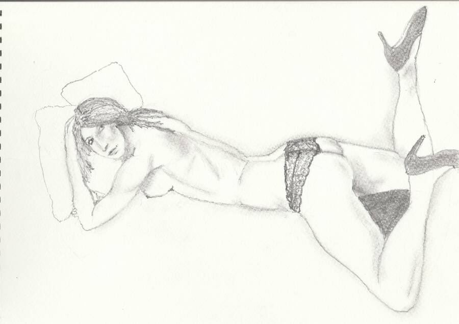 artist Draw topless modelling photo taken by @deverest