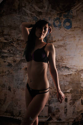 model Dani Filthette lingerie modelling photo taken at Lee Mill, Devon taken by Tom Coles