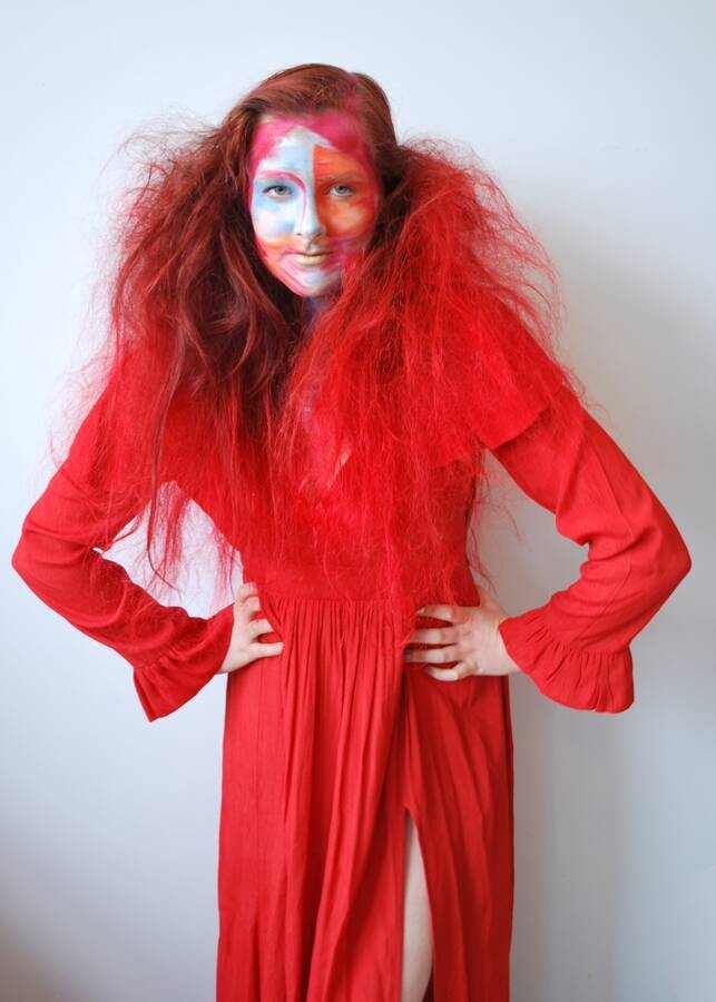 mua Amanda Henderson editorial modelling photo taken at South Lanarkshire College . vivienne westwood inspired makeup look .